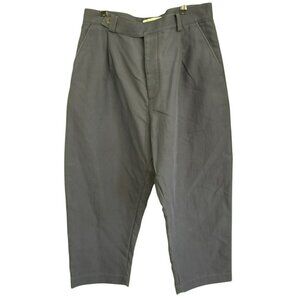 Studio Nicholson Men's Navy Blue Voli Double Cotton Oversized Cropped Pants XL